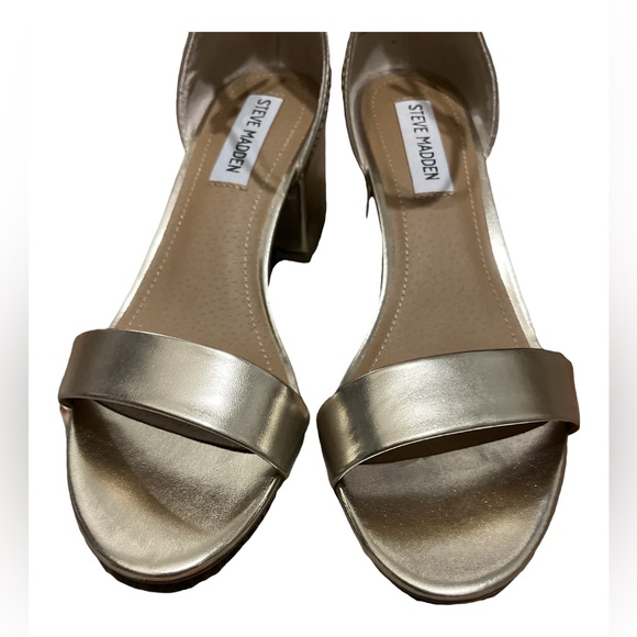 NEW with box Steve Madden block heel sandals gold 7.5 - Picture 10 of 10